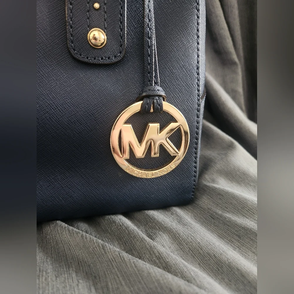 Michael Kors Blue Saffiano Leather Satchel Bag